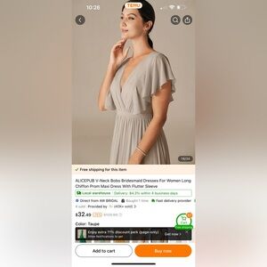 Taupe bridesmaids dress